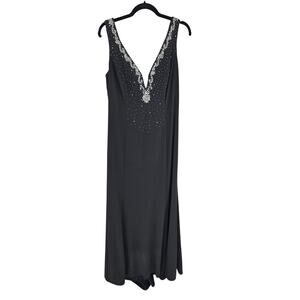 Niki Lavis Black Maxi Dress with Silver Embellishment